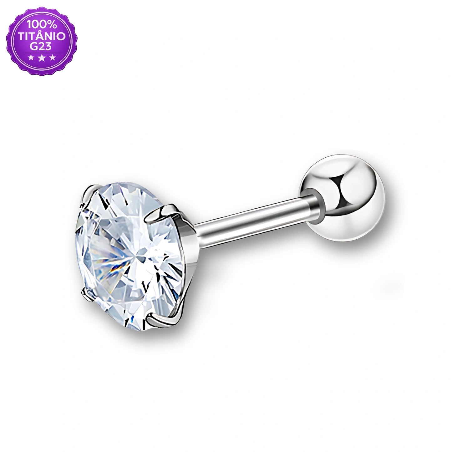 Piercing Microbell de Titânio com Zircônia