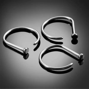 Piercing nostril argola D-Ring em Titânio G23 com ajuste por encaixe