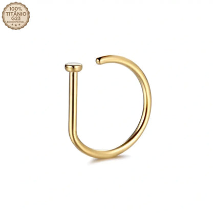 Piercing Nostril Argola D-Ring de Titânio