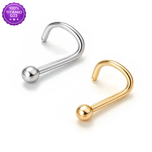 Piercing Nostril Titânio G23 com bolinha lisa
