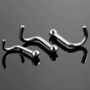 Piercing Nostril Titânio G23 em diferentes posições