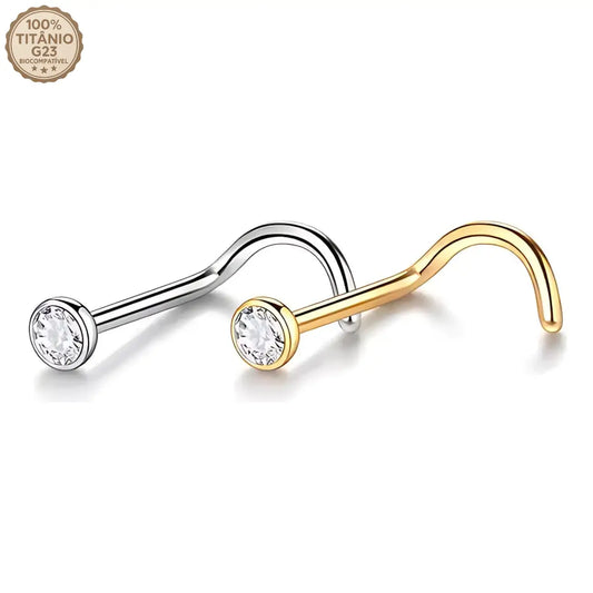 Piercing Nostril de Titânio com Zircônia