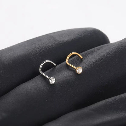 Piercing Nostril de Titânio com Zircônia