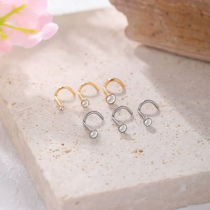 Piercing Nostril de Titânio com Zircônia