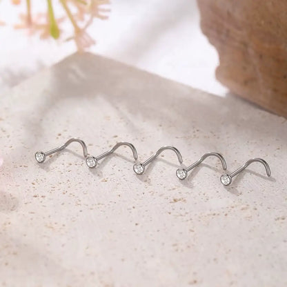 Piercing Nostril de Titânio com Zircônia