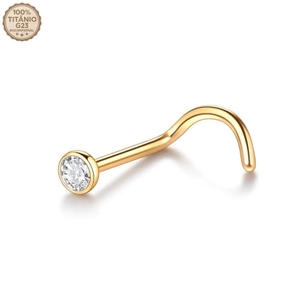 Piercing Nostril de Titânio com Zircônia