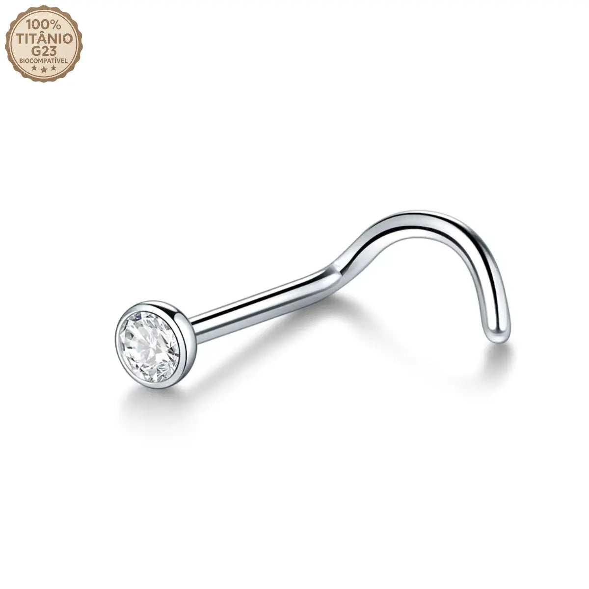 Piercing Nostril de Titânio com Zircônia