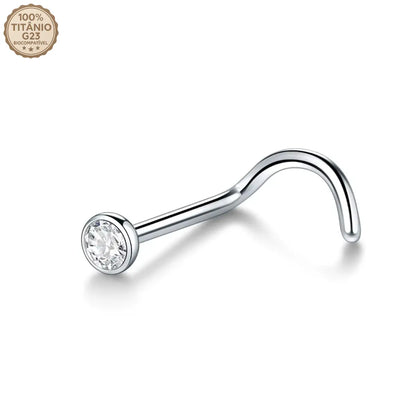 Piercing Nostril de Titânio com Zircônia