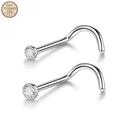 Piercing Nostril de Titânio com Zircônia
