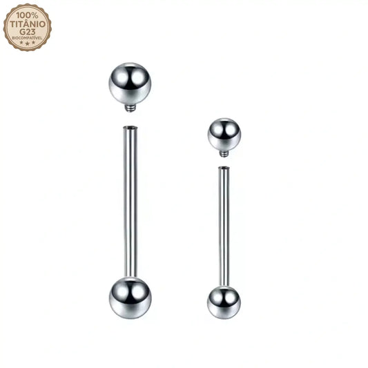 Piercing Reto de Titânio Rosca Interna