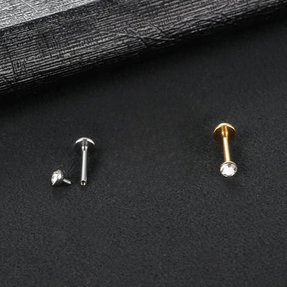 Piercing Labret de Titânio Ponto de Luz com Zircônia