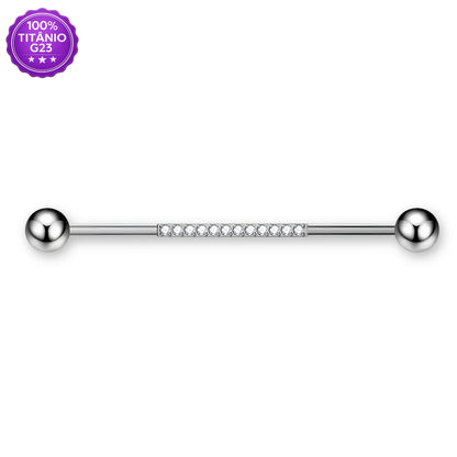 Piercing Transversal de Titânio G23 com Zircônia no Centro