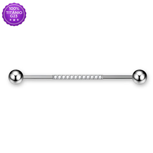 Piercing Transversal de Titânio G23 com Zircônia no Centro