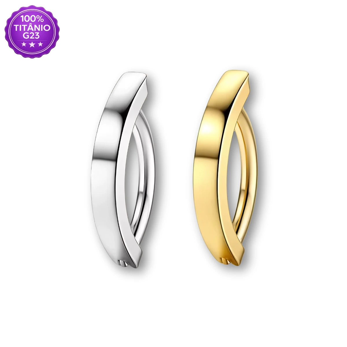 Piercing umbigo Titânio G23 meia argola lisa